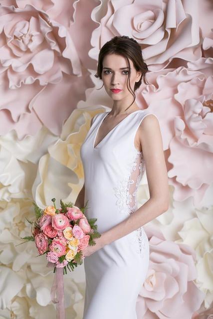 Свадебное платье Бернадет. Силуэт Прямое. Цвет Белый / Молочный. Вид 2