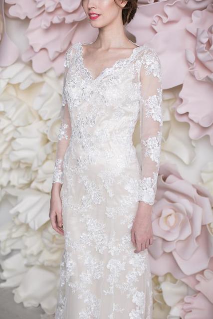 Свадебное платье Дианн. Силуэт Рыбка. Цвет Айвори / Капучино. Вид 2