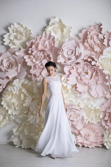 Свадебное платье Габриелла. Силуэт Прямое. Цвет Белый / Молочный. Вид 2