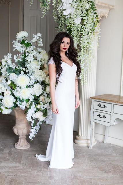 Свадебное платье Оливи. Силуэт Прямое. Цвет Белый / Молочный. Вид 2