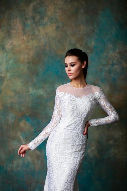 Свадебное платье Кристин. Силуэт Рыбка. Цвет Белый / Молочный. Вид 2