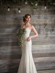 Свадебное платье Арт. 201. Силуэт Рыбка. Цвет Айвори / Капучино. Вид 1