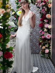 Свадебное платье Aрт. 008. Силуэт Прямое. Цвет Айвори / Капучино. Вид 2