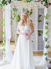 Свадебное платье Арт. У2006. Силуэт Прямое, Греческий. Цвет Белый / Молочный. Вид 1