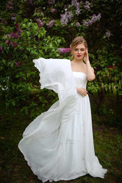 Свадебное платье Арт. 206. Силуэт Прямое. Цвет Белый / Молочный. Вид 1