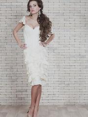 Свадебное платье Арт. 120. Силуэт Прямое. Цвет Айвори / Капучино. Вид 1