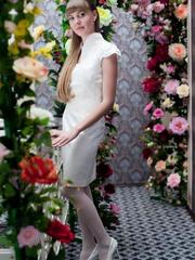 Свадебное платье Арт. 106. Силуэт Прямое. Цвет Белый / Молочный, Айвори / Капучино. Вид 1