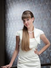 Свадебное платье Арт. 106. Силуэт Прямое. Цвет Белый / Молочный, Айвори / Капучино. Вид 2