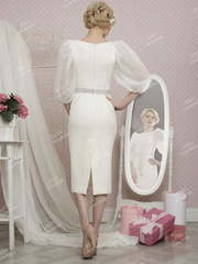 Свадебное платье TB031. Силуэт Прямое. Цвет Белый / Молочный. Вид 2