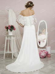 Свадебное платье TB041. Силуэт Прямое. Цвет Белый / Молочный. Вид 2