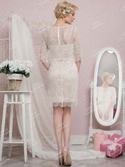 Свадебное платье NN040. Силуэт Прямое. Цвет Айвори / Капучино. Вид 2