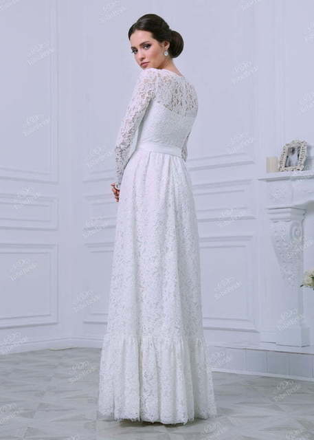 Свадебное платье RB008. Силуэт Прямое. Цвет Айвори / Капучино. Вид 2