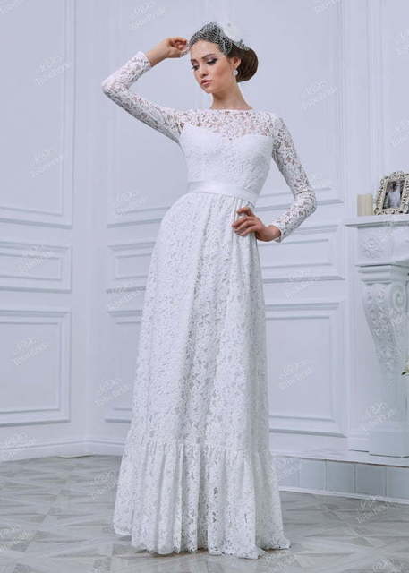 Свадебное платье RB008. Силуэт Прямое. Цвет Айвори / Капучино. Вид 3