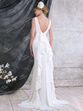 Свадебное платье NN010. Силуэт Прямое. Цвет Белый / Молочный. Вид 2