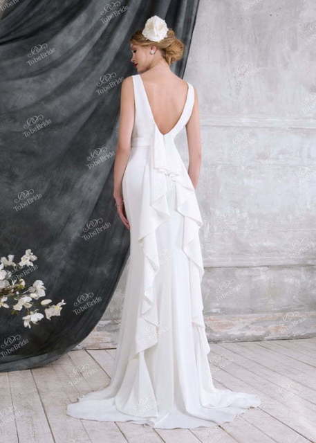 Свадебное платье NN010. Силуэт Прямое. Цвет Белый / Молочный. Вид 2