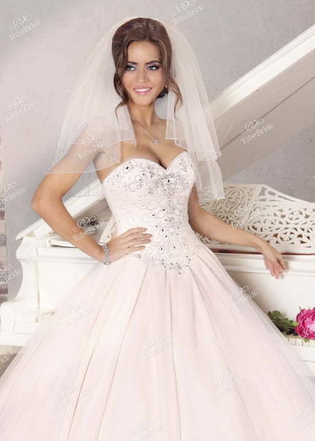 Свадебное платье MJ164. Силуэт Пышное. Цвет оттенки Розового. Вид 3