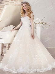 Свадебное платье FC001. Силуэт Пышное. Цвет Айвори / Капучино. Вид 1