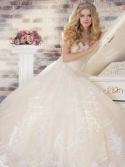 Свадебное платье FC001. Силуэт Пышное. Цвет Айвори / Капучино. Вид 2