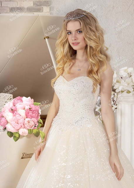 Свадебное платье FC001. Силуэт Пышное. Цвет Айвори / Капучино. Вид 3