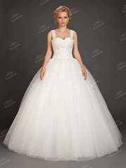 Свадебное платье DA001. Силуэт Пышное. Цвет Белый / Молочный. Вид 1