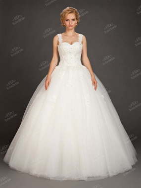 Свадебное платье DA001. Силуэт Пышное. Цвет Белый / Молочный. Вид 1