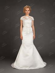 Свадебное платье AZ001. Силуэт Рыбка. Цвет Белый / Молочный. Вид 1