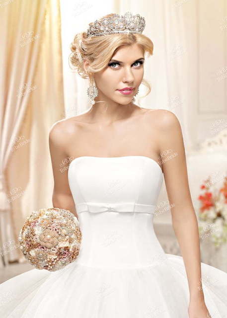 Свадебное платье PD0007. Силуэт Пышное. Цвет Белый / Молочный. Вид 3