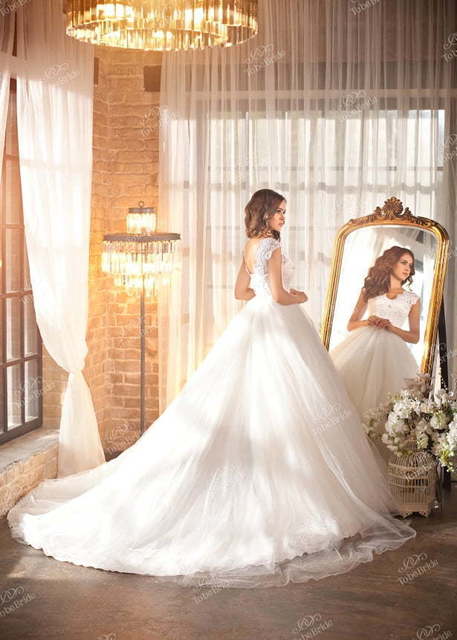 Свадебное платье IK005Y1. Силуэт Пышное. Цвет Белый / Молочный. Вид 3