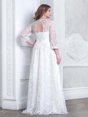 Свадебное платье TB073. Силуэт Прямое. Цвет Белый / Молочный. Вид 2