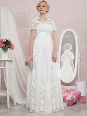 Свадебное платье TB036. Силуэт Прямое. Цвет Белый / Молочный. Вид 1