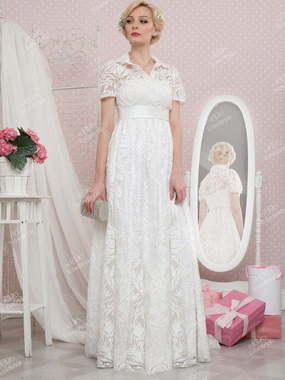 Свадебное платье TB036. Силуэт Прямое. Цвет Белый / Молочный. Вид 1