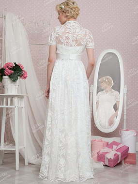 Свадебное платье TB036. Силуэт Прямое. Цвет Белый / Молочный. Вид 2