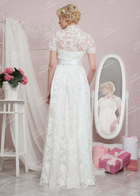 Свадебное платье TB036. Силуэт Прямое. Цвет Белый / Молочный. Вид 2