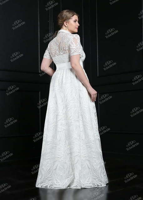 Свадебное платье TB036. Силуэт Прямое. Цвет Белый / Молочный. Вид 4