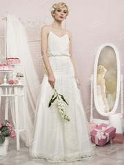 Свадебное платье TB056. Силуэт Прямое. Цвет Белый / Молочный. Вид 1