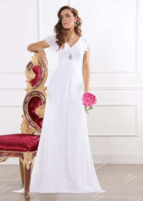 Свадебное платье SL0173. Силуэт Прямое, Греческий. Цвет Белый / Молочный. Вид 1