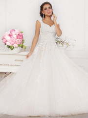 Свадебное платье SL0170. Силуэт Пышное. Цвет Айвори / Капучино, Персик / Оранжевый. Вид 1