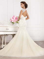 Свадебное платье MJ165. Силуэт Рыбка. Цвет Айвори / Капучино. Вид 2