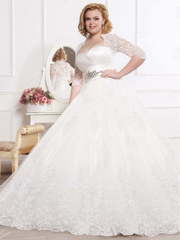 Свадебное платье ED001. Силуэт Пышное. Цвет Белый / Молочный. Вид 1