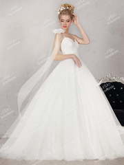 Свадебное платье NS003. Силуэт Пышное. Цвет Белый / Молочный. Вид 1