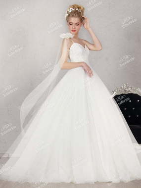 Свадебное платье NS003. Силуэт Пышное. Цвет Белый / Молочный. Вид 1