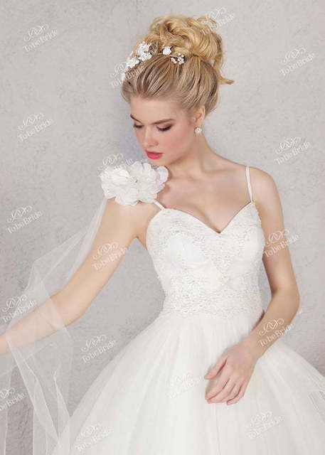 Свадебное платье NS003. Силуэт Пышное. Цвет Белый / Молочный. Вид 3