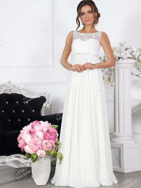 Свадебное платье NS005. Силуэт Прямое, Греческий. Цвет Белый / Молочный. Вид 1