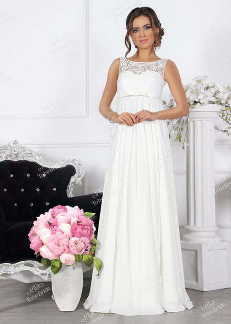 Свадебное платье NS005. Силуэт Прямое, Греческий. Цвет Белый / Молочный. Вид 1