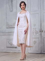 Свадебное платье FA086. Силуэт Прямое. Цвет Айвори / Капучино. Вид 1