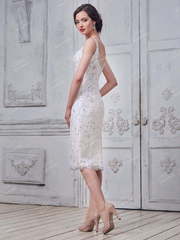 Свадебное платье FA086. Силуэт Прямое. Цвет Айвори / Капучино. Вид 2