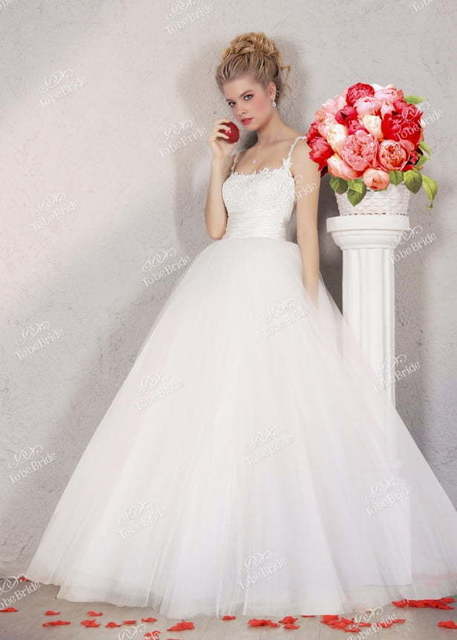 Свадебное платье NS004. Силуэт Пышное. Цвет Белый / Молочный. Вид 1