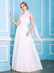 Свадебное платье NS002. Силуэт Прямое. Цвет Белый / Молочный. Вид 1