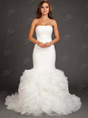 Свадебное платье PA002. Силуэт Рыбка. Цвет Белый / Молочный. Вид 1
