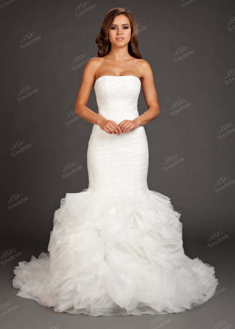 Свадебное платье PA002. Силуэт Рыбка. Цвет Белый / Молочный. Вид 1